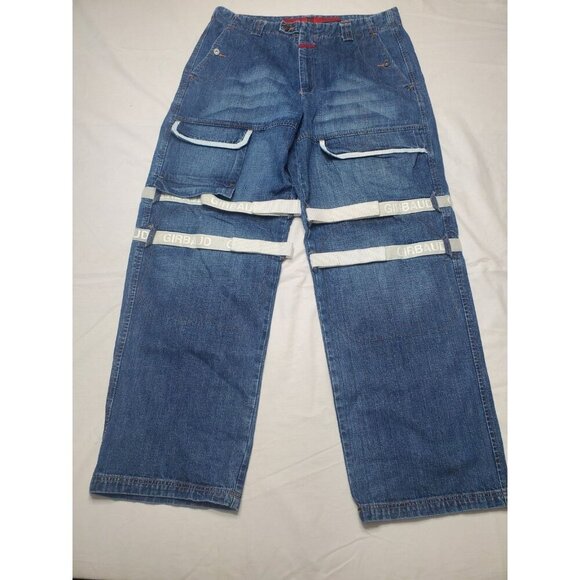 Marithe Francois Girbaud M+FG Sz 36M Shuttle Tape Denim Jeans 90s Baggy Y2K Wide - Picture 1 of 16